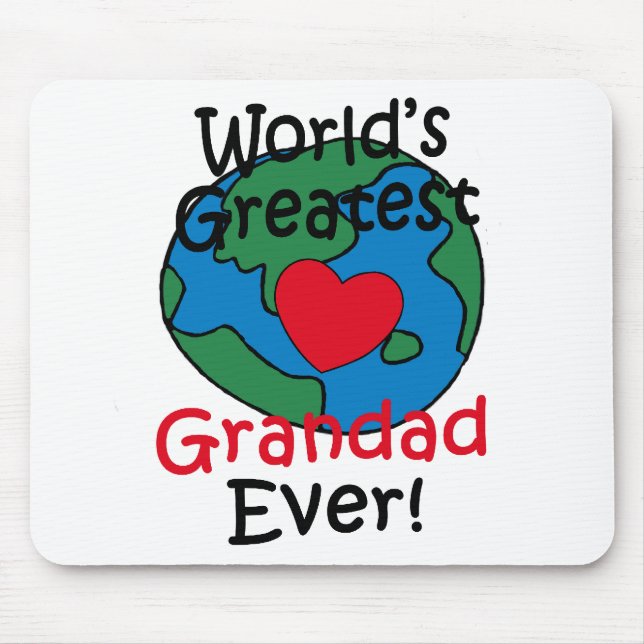 Mousepad Coração do Grandad do mundo o grande (Frente)