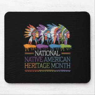 Mousepad Coração do Mês do Patrimônio Nacional Nativo Ameri