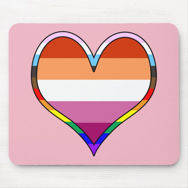 Mousepad Coração do Orgulho Lésbico (Frente)