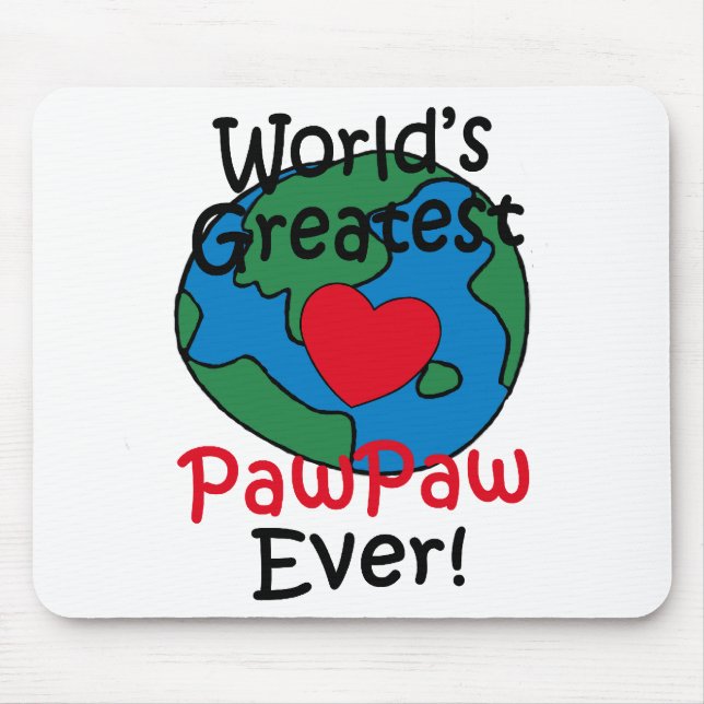 Mousepad Coração do PawPaw do mundo o grande (Frente)