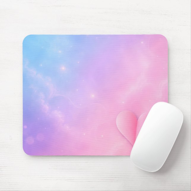 Mousepad Coração Dobra Central com Estrelas (Com mouse)