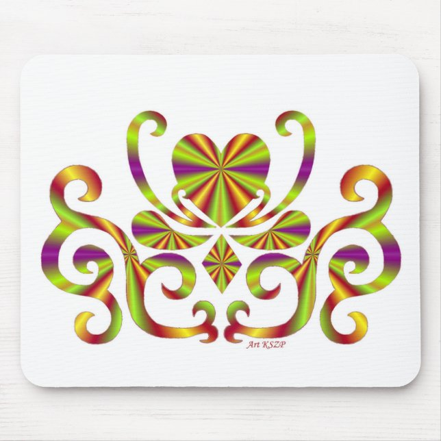 Mousepad Coração em Lily - arco-íris (Frente)