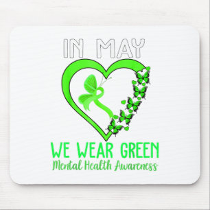 Mousepad Coração Em Maio Vestimos Fita Verde Saúde Mental