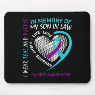 Mousepad Coração em Memória do Genro Conscientização sobre