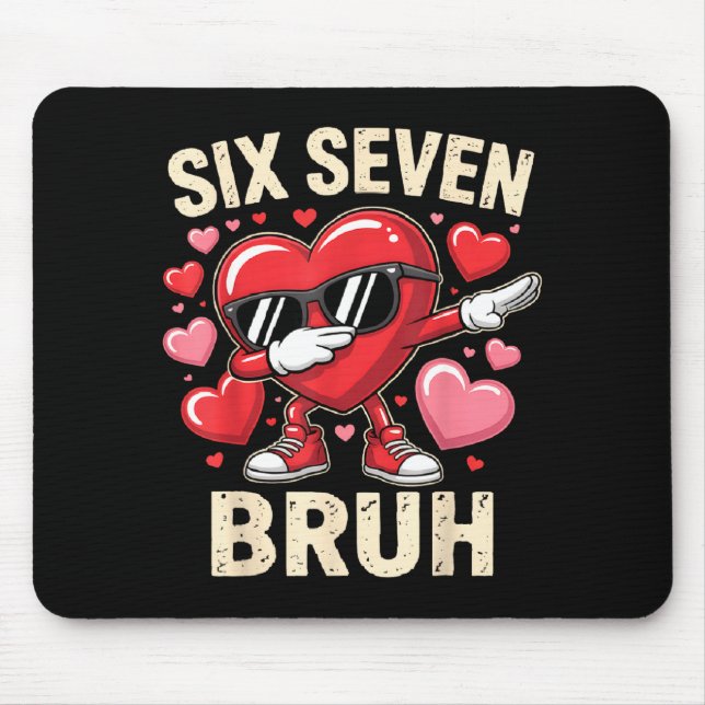 Mousepad Coração Engraçado Dabbing 67 Bruh Seis Sete Meme V (Frente)