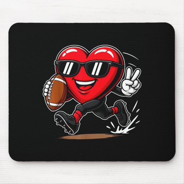Mousepad Coração Engraçado Jogando Futebol Amante do Valent (Frente)