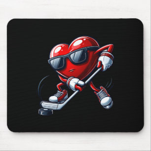 Mousepad Coração Engraçado Jogando Hóquei Dia dos Namorados