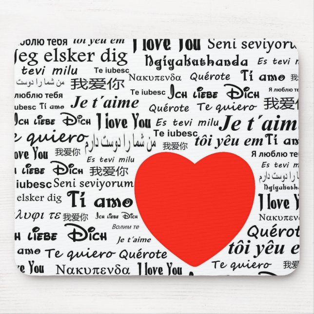 Mousepad coração eu te amo (Frente)