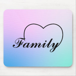 Mousepad Coração familiar contra formação pastel