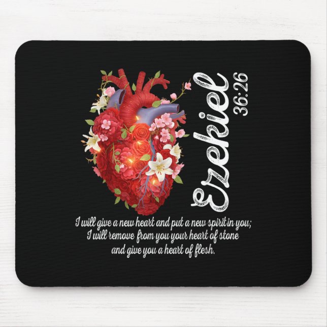 Mousepad Coração Floral Mínimo Ezequiel 36 26 (Frente)