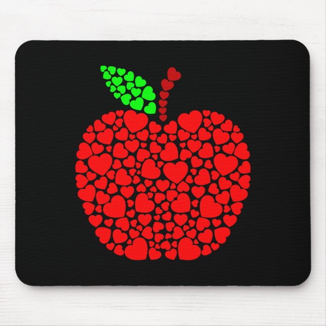 Mousepad Coração Fofo Maçã Vermelha Homens Mulheres Present (Frente)
