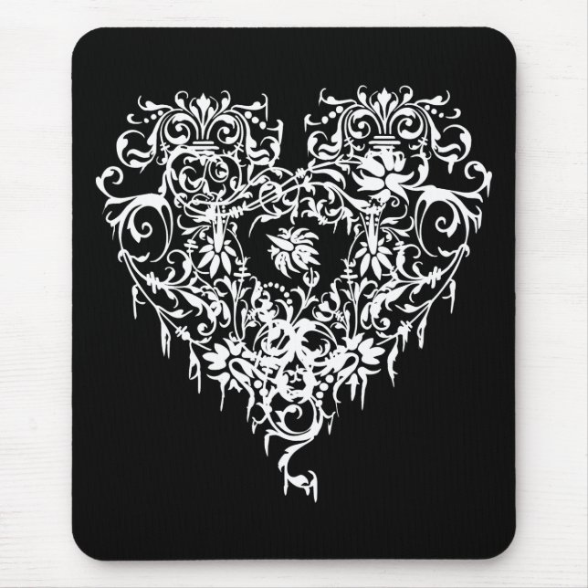 Mousepad Coração gótico ornamentado (Frente)