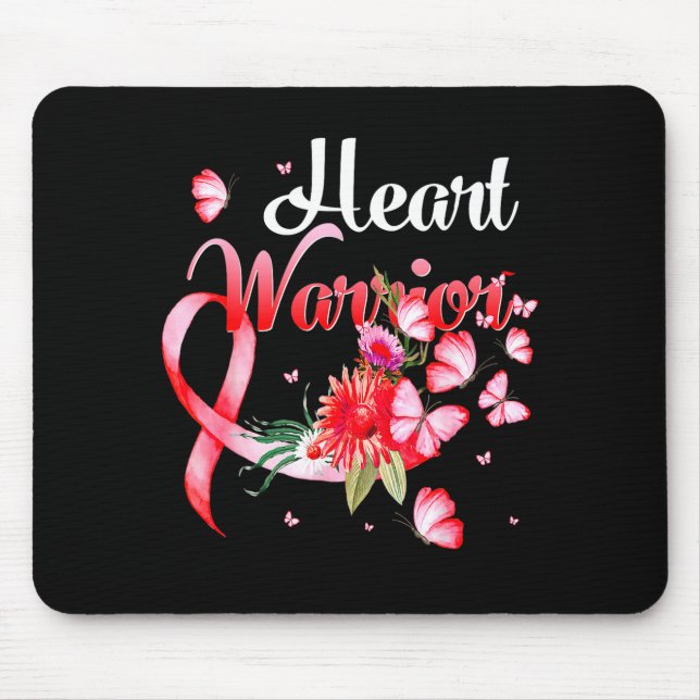 Mousepad Coração Guerreiro Borboleta Conscientização sobre  (Frente)