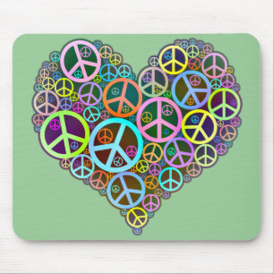 Mousepad Coração legal do amor da paz