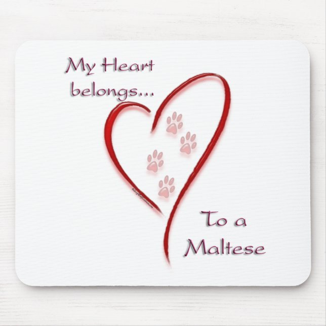 Mousepad Coração Maltês (Frente)