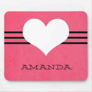 Mousepad Coração Moderno Rosa