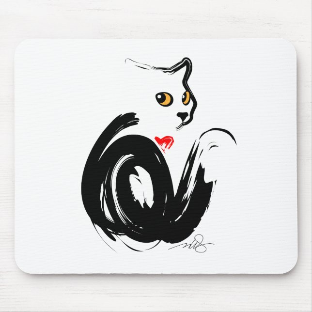 Mousepad Coração "n" de Gato Negro (Frente)