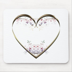 Mousepad Coração n Flores Personalizadas