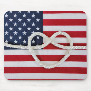 Mousepad Coração na bandeira americana