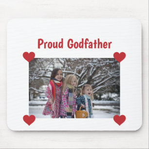 Mousepad Coração Orgulhoso Padrinho Ama Personalizar Foto