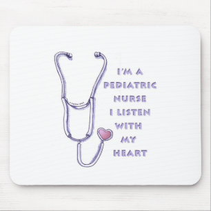 Mousepad Coração pediatra da enfermeira