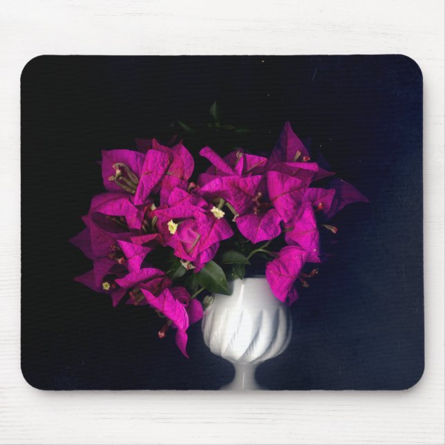 Mousepad Coração rosa no preto (Frente)