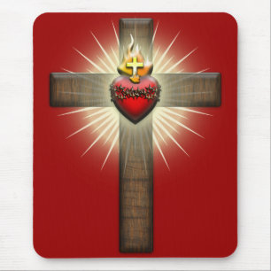Mousepad Coração sagrado da cruz de Jesus