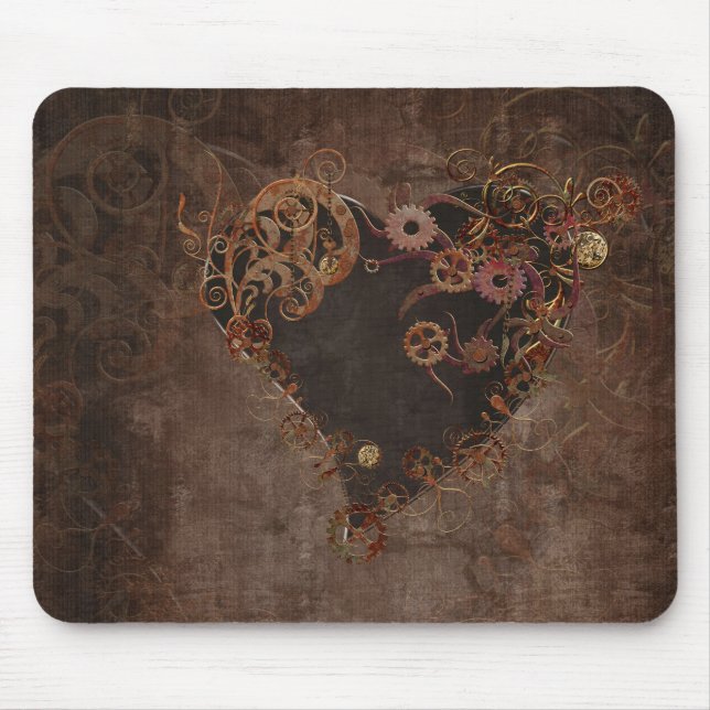 Mousepad Coração Steampunk (Frente)