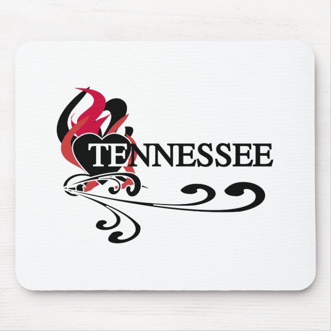 Mousepad Coração Tennessee do fogo (Frente)