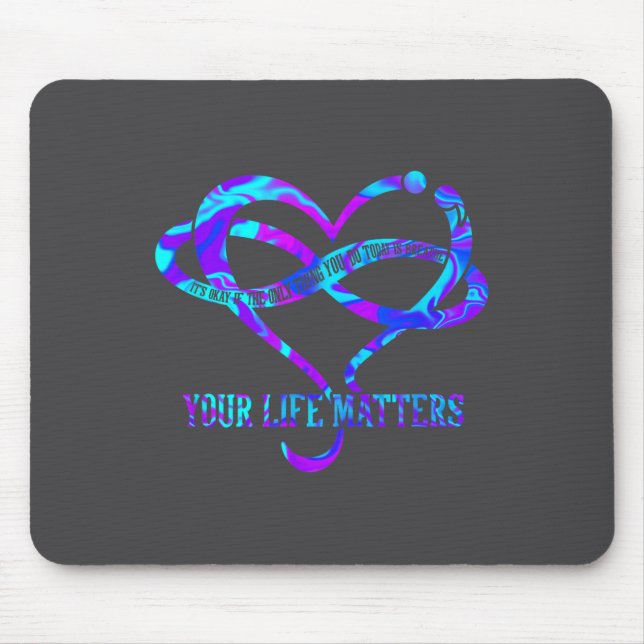 Mousepad Coração Tie Dye Sua Vida S Prevenção ao Suicídio C (Frente)