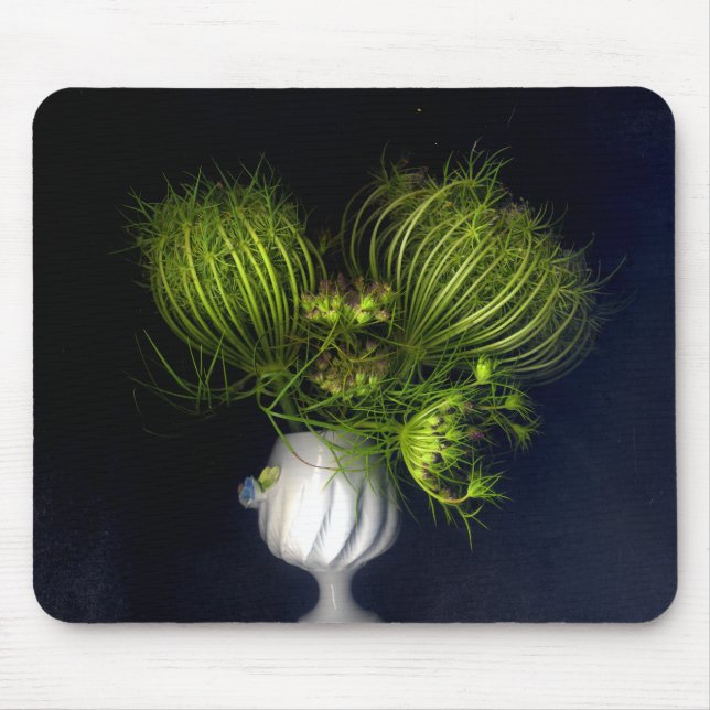 Mousepad Coração verde em preto (Frente)