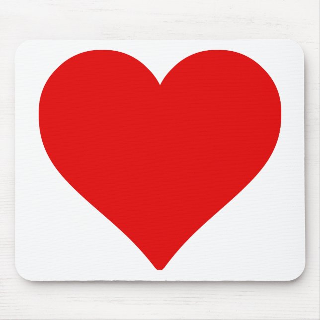 Mousepad Coração Vermelho em Forma de Amor Clássico Simples (Frente)