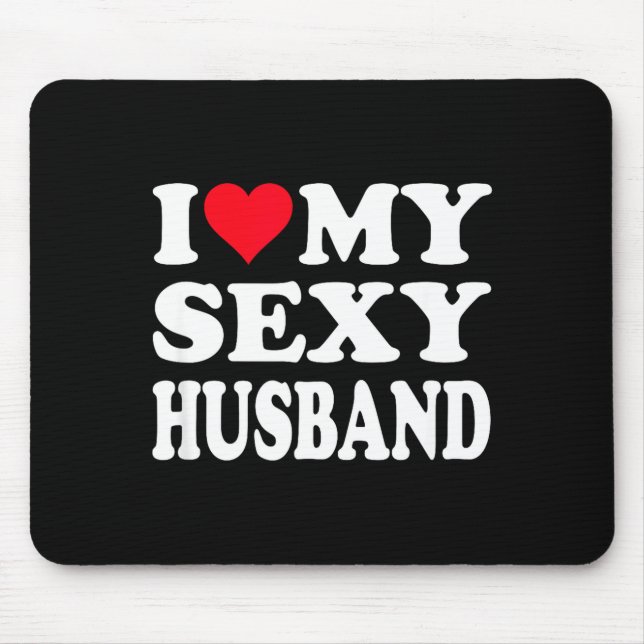 Mousepad Coração vermelho eu amo meu marido Design (Frente)