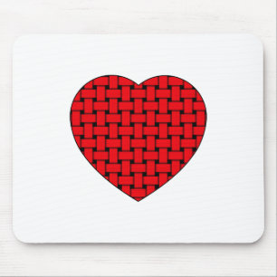 Mousepad Coração Vermelho Weaved