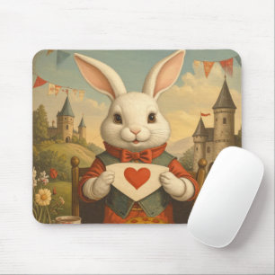 Mousepad Corações Caprichosos do Coelho Branco Terra Encant