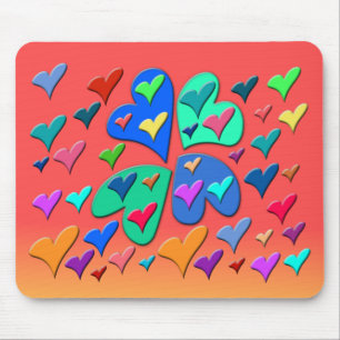 Mousepad Corações Coloridos