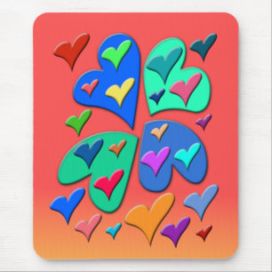 Mousepad Corações Coloridos