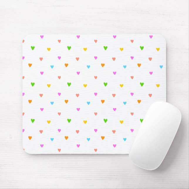Mousepad Corações coloridos (Com mouse)