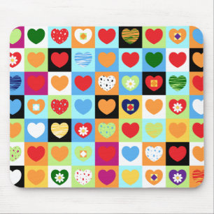 Mousepad Corações coloridos, bocal