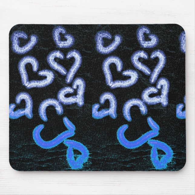 Mousepad Corações com Dor Azul (Frente)