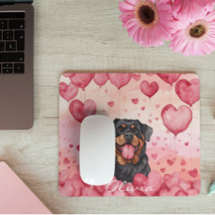 Mousepad Corações Cor de Água Personalizada - Dia de os nam