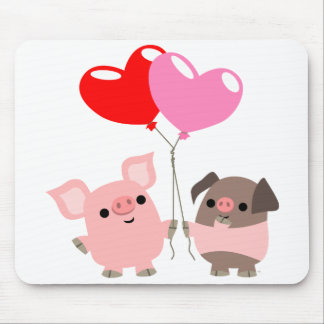 Mousepad Corações Danificados (Porcos de Cartoon)