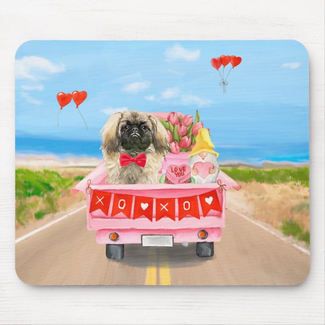 Mousepad Corações de Caminhões de Dia de os namorados de Ca (Frente)