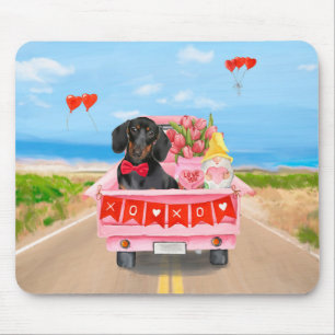 Mousepad Corações de Caminhões Dias de os namorados de Cão-