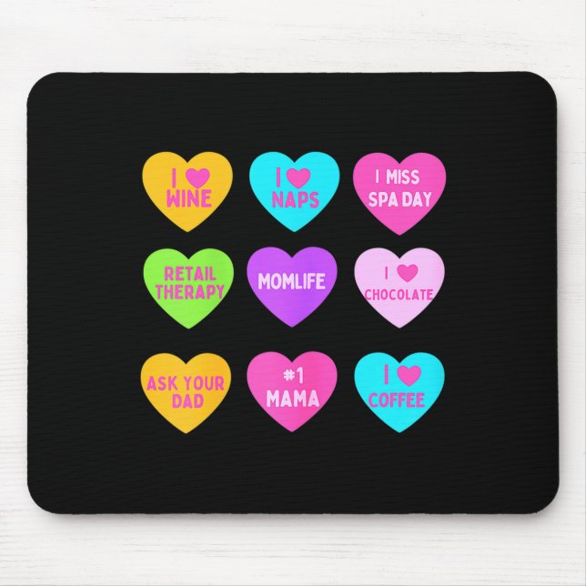 Mousepad Corações de Conversa de Valentim Engraçados para M (Frente)