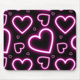 Mousepad Corações de Neon Rosa V-Day