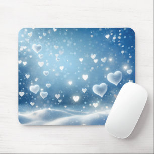 Mousepad Corações de Neve Flutuantes