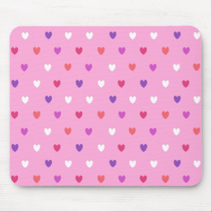 Mousepad Corações de polca a rosa