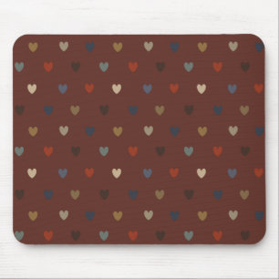 Mousepad Corações de polca em marrom morto