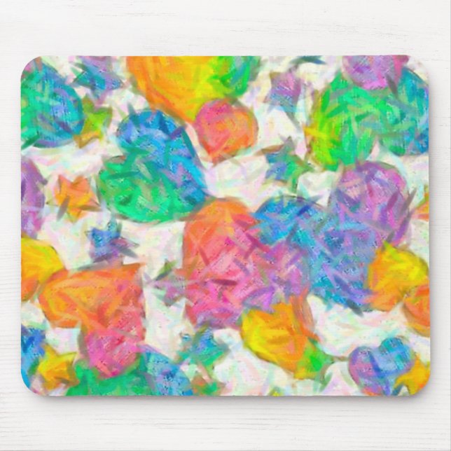 Mousepad Corações de São Valentão em Pastel Impressionista (Frente)